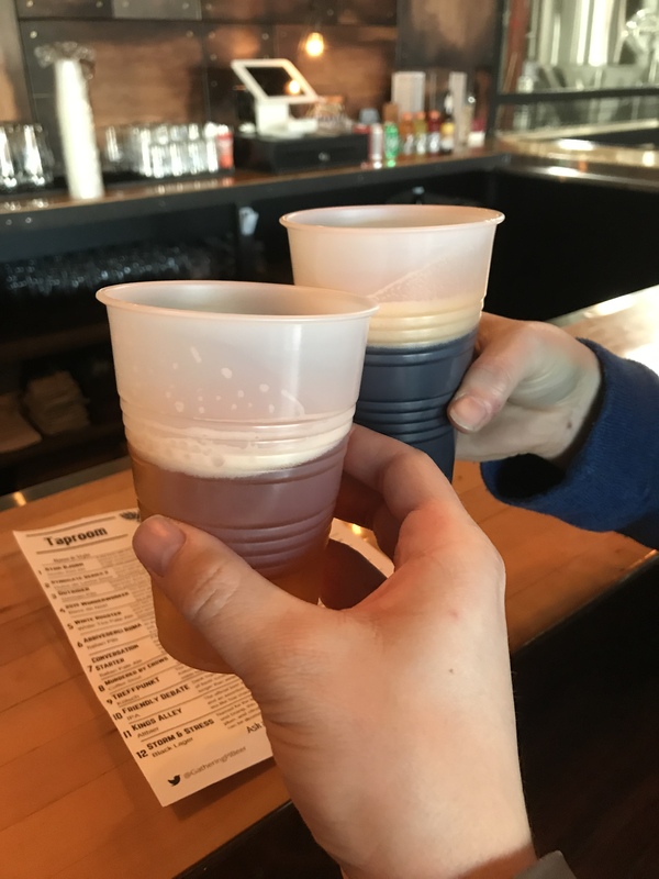 Beer at Brewery in Plastic Cups