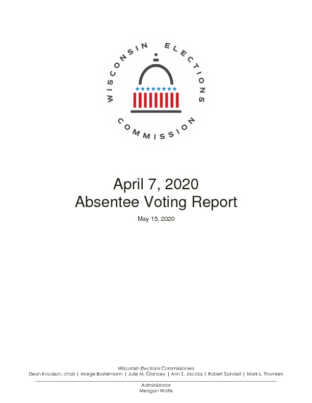 Absentee Ballot Voting Report for April 7 Wisconsin Election