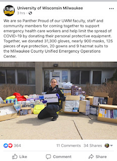 UW-Milwaukee Donation to the Milwaukee County Unified Emergency Operations Center 