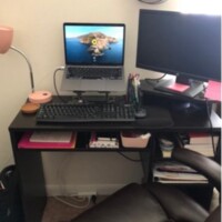 Image showing Out-of-State student's home office set up for virtual classes