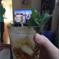 May 2, 2020. Mint Julep (with Catnip, Catmint, and Creeping Charlie garnish)