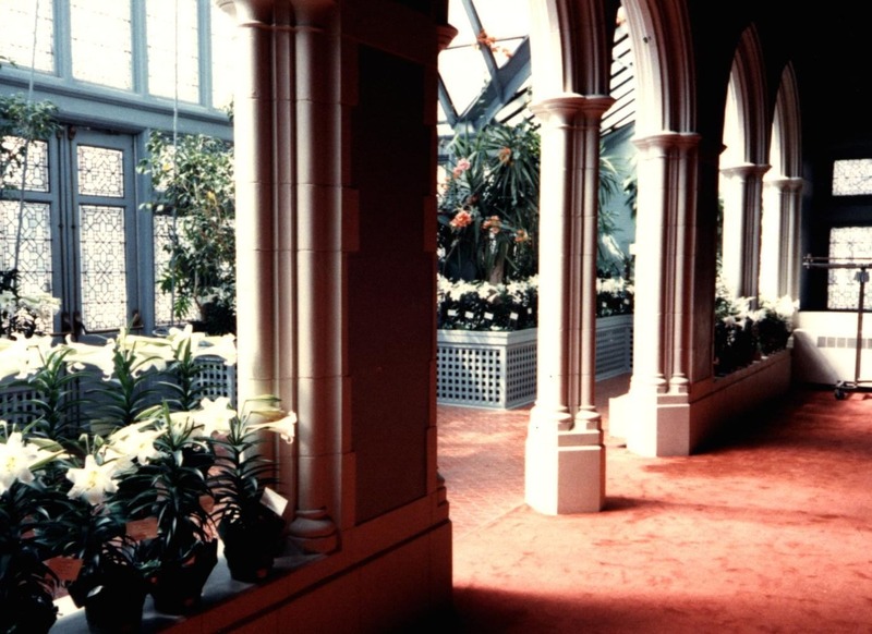 Photo of one of two conservatories located on both sides of the Chapel.