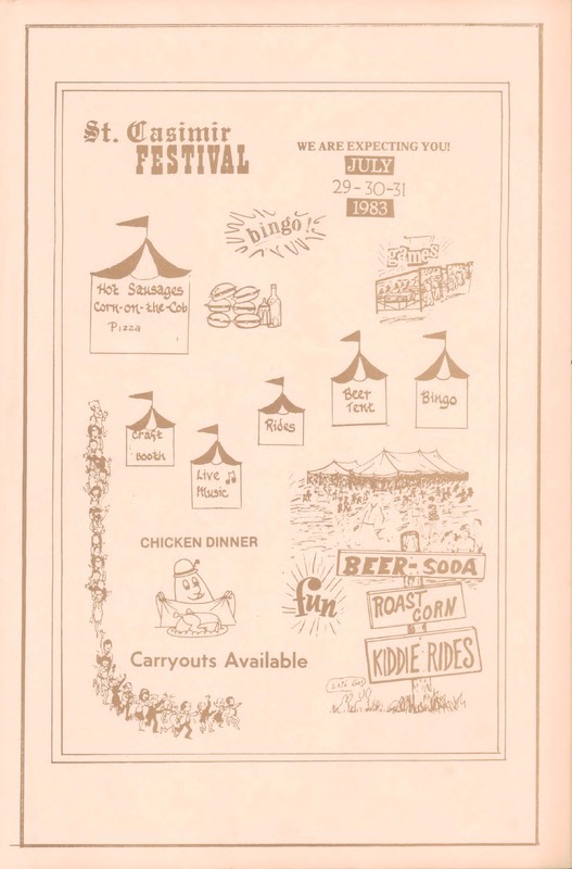 Book cover for St. Casimir's 1984 festival.