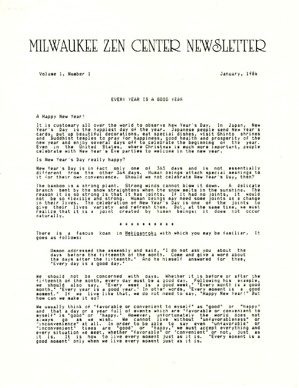 Milwaukee Zen Center Newsletter, vol 1, no 1.pdf