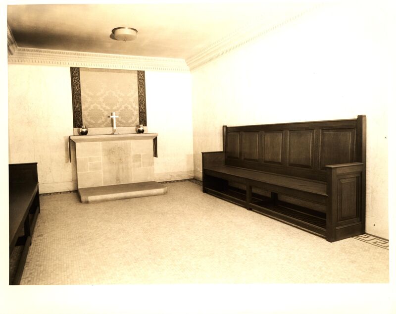 Photo of waiting room located just outside the crematory.