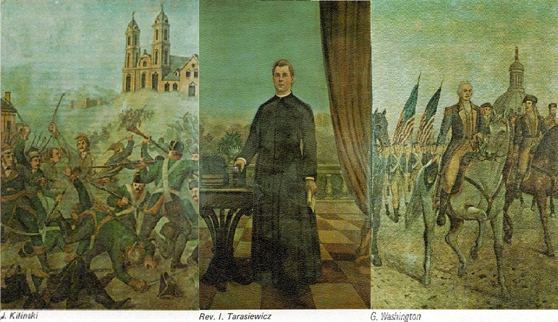 Three Polish-American murals from the St. Casimir school gymnasium.