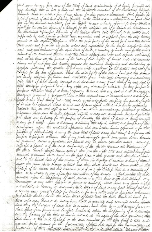 Photo of page two of original deed