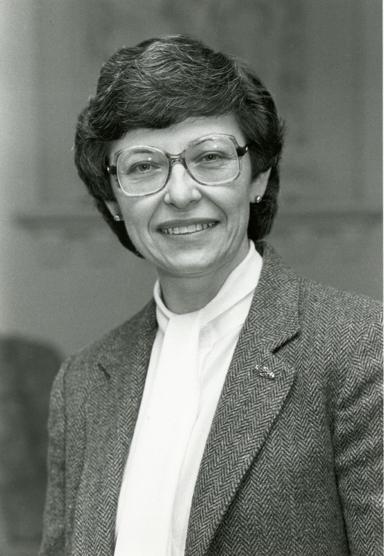 Portrait photograph of Rev. Mary Ann Neevel, pastor of Plymouth Church from 1979 to 2005.