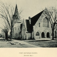 Historic photograph of the First Unitarian Church in Milwaukee.