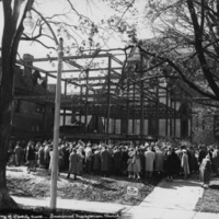 Historical photograph of the construction of Waverly House.