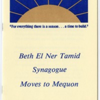 Pamphlet created by the Beth El Ner Tamid congregation to inform the community about their move.