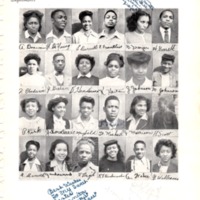 Yearbook page showing 24 members of the sophomore class of St. Benedict the Moor high school, 1946.