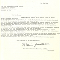 Correspondence letter from Reverend Florian Girometta to Archbishop William E. Cousins, May 22nd, 1959