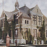 A color lithograph postcard of the Athenaeum, or Women’s Club of Wisconsin.
