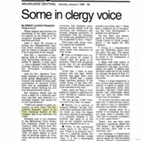 Milwaukee Sentinel article discussing clergy opinion regarding religion and abortion.