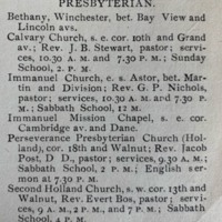 Entry from Milwaukee's 1878 city directory shows how Westminster Presbyterian began as a mission chapel.