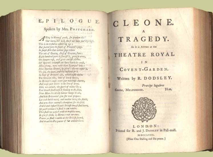 Cleone : A Tragedy as it is Acted at the Theatre Royal in Covent-Garden