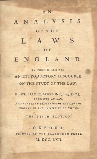 An Analysis of the Laws of England