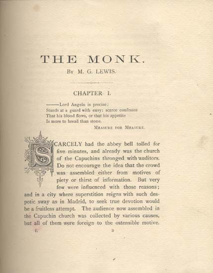 The Monk, a Romance