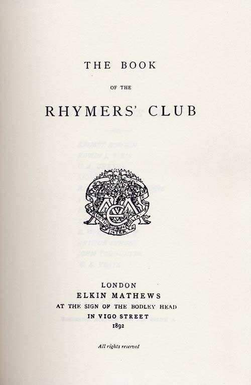 The Book of the Rhymers&#039; Club