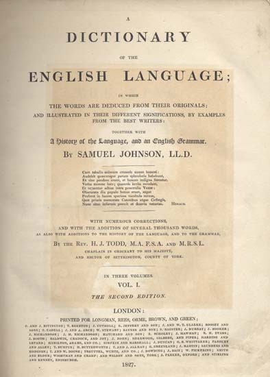 A Dictionary of the English Language.