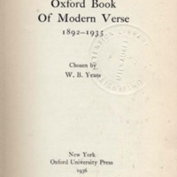The Oxford Book of Modern Verse, 1892-1935