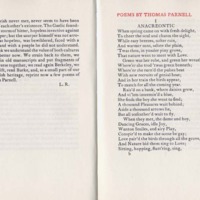 Poems by Thomas Parnell, Selected by Lennox Robinson
